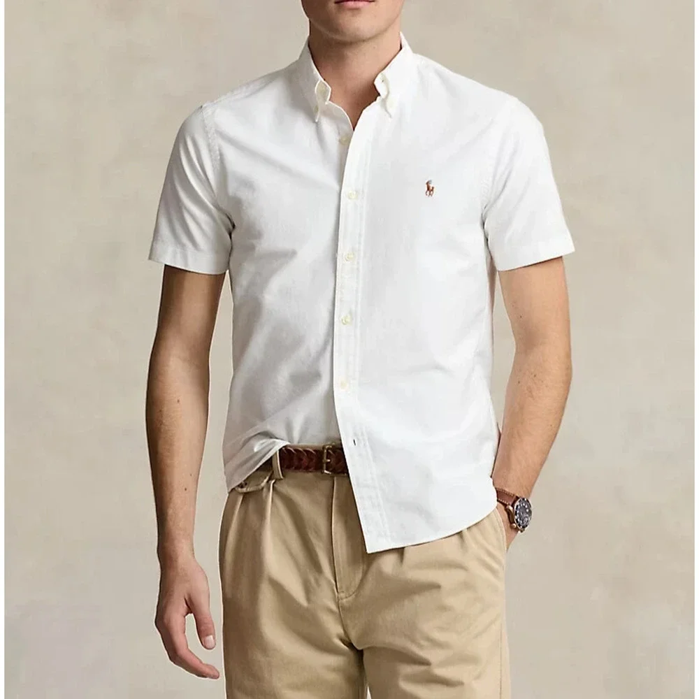 RALPH LAUREN Shirt Mens 2XL Classic Fit Oxford Cotton Button Up White NEW
